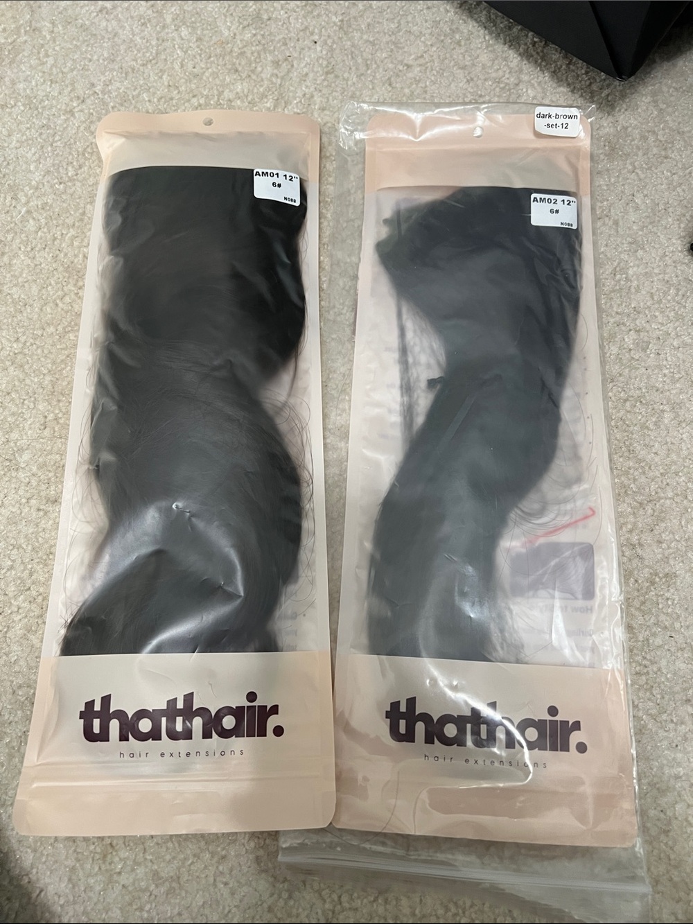 ThatHair Dark Brown 12" Natural Wave Hair Extensions - Soft Volume
